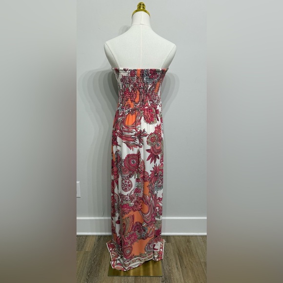 Boston Proper Size XL Pink and Orange Floral Maxi Dress - Picture 4 of 8